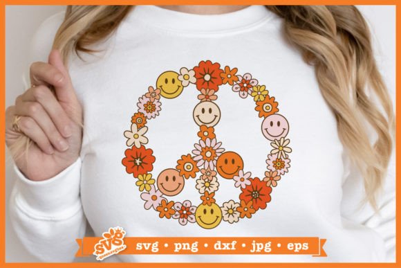Download Floral Peace Sign SVG | Retro Hippie SVG - Floral Collection