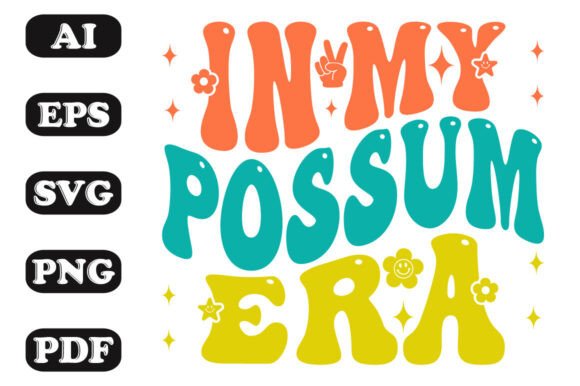 Download In My Possum Era Groovy Retro Wavy T-shi - Premium Bundle