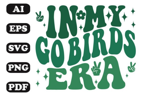 Download In My Go Birds Era Groovy Retro Wavy T-s - Premium Bundle